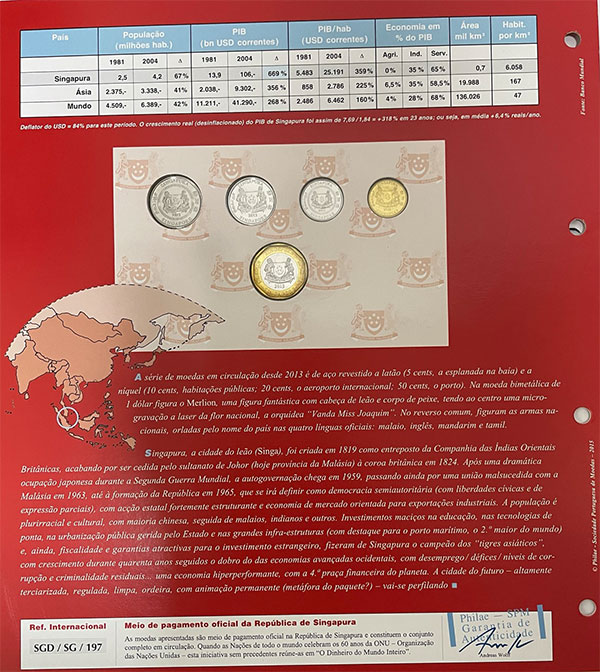 Pronumis Numismática Singapura Serie 5 Moedas circulação corrente