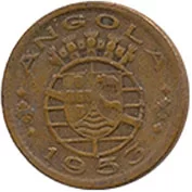 Angola 50 Centavos 1953 Mbc