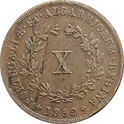 D. Maria II X Réis 1852 MBC