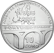 Portugal 10 Euro 2006 - Adesão Portugal e Espanha á UE