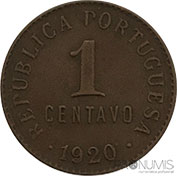 Portugal 1 Centavo 1920 P ABERTO Mbc