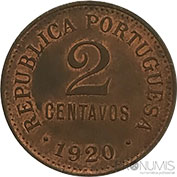 Portugal 2 Centavos 1920 Bela