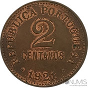 Portugal 2 Centavos 1921 Bela