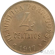 Portugal 4 Centavos 1917 Bela