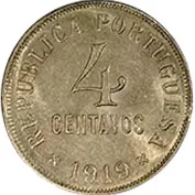 Portugal 4 Centavos 1919 Bela