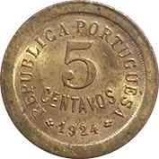 Portugal 5 Centavos 1924 SOBERBA