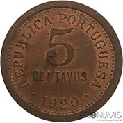 Portugal 5 Centavos 1920 Bela