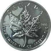 Canada 5 Dollar 1992 - Maple Leaf 1 Oz em Prata