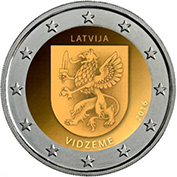 Letónia 2 Euro 2016 - Região de Vidzeme