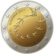 Eslovénia 2 Euro 2017 - 10 Anos do Euro