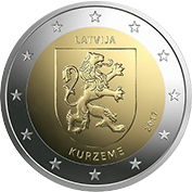 Letónia 2 Euro 2017 Região Kurzeme