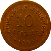 Portugal 10 Centavos 1940 Bela