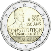 Luxemburgo 2 Euro 2018 Aniversário da Constituição