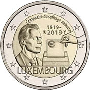 Luxemburgo 2 Euro 2019 - 100 Anos do Sufrágio Universal