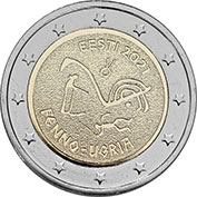 Estónia 2 Euro 2021 O Povo Fenno-Ugria