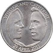 Inglaterra 5 Libras 2011 Casamento de William e Catherine