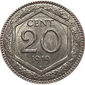 Itália 20 Centesimi 1919 R