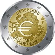 Holanda 2 Euro 2012 - 10 Anos da Moeda Euro