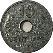 França 10 Centimes 1943