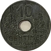 França 10 Centimes 1944