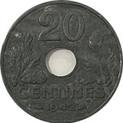 França 20 Centimes 1942