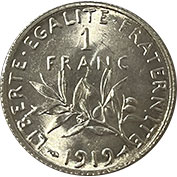 França 1 Franc 1919 Soberba