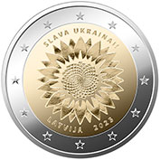 Letónia 2 Euro 2023 Girassol Ucraniano