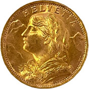 Suiça 20 Francos Ouro 1935