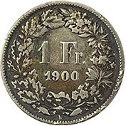 Suiça 1 Franc 1900 B MBC+