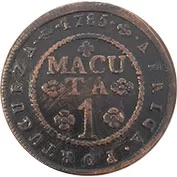 Angola D. Maria I e D. Pedro III Macuta 1785 MBC+