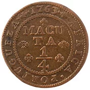 Angola D. José I 1/4 Macuta 1763 MBC