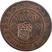 Angola D. Maria II Carimbo Sobre 1/2 Macuta 1785 MBC+