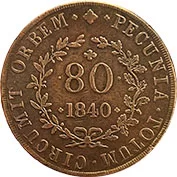 Moçambique D. Maria II 80 Reis 1840 MBC