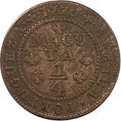 Angola D. José I 1/4 Macuta 1770 BC+