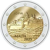 Malta 2 Euro 2025 Cidade de Mdina