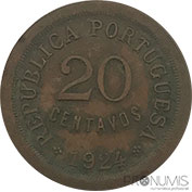 Portugal 20 Centavos 1924 Bc+