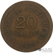 Portugal 20 Centavos 1925 Bc+